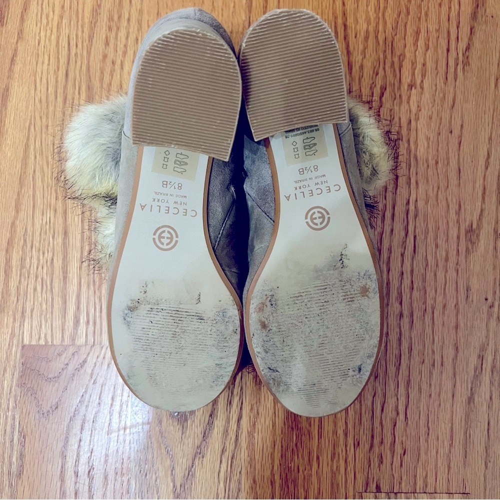 Cecelia New York Suede Pom Pom Booties Size 8.5 - Picture 7 of 7
